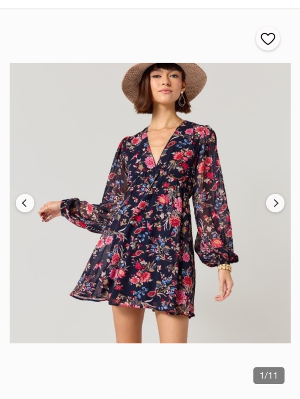 Mi Amore Black Floral Top with Pink and Brown Details